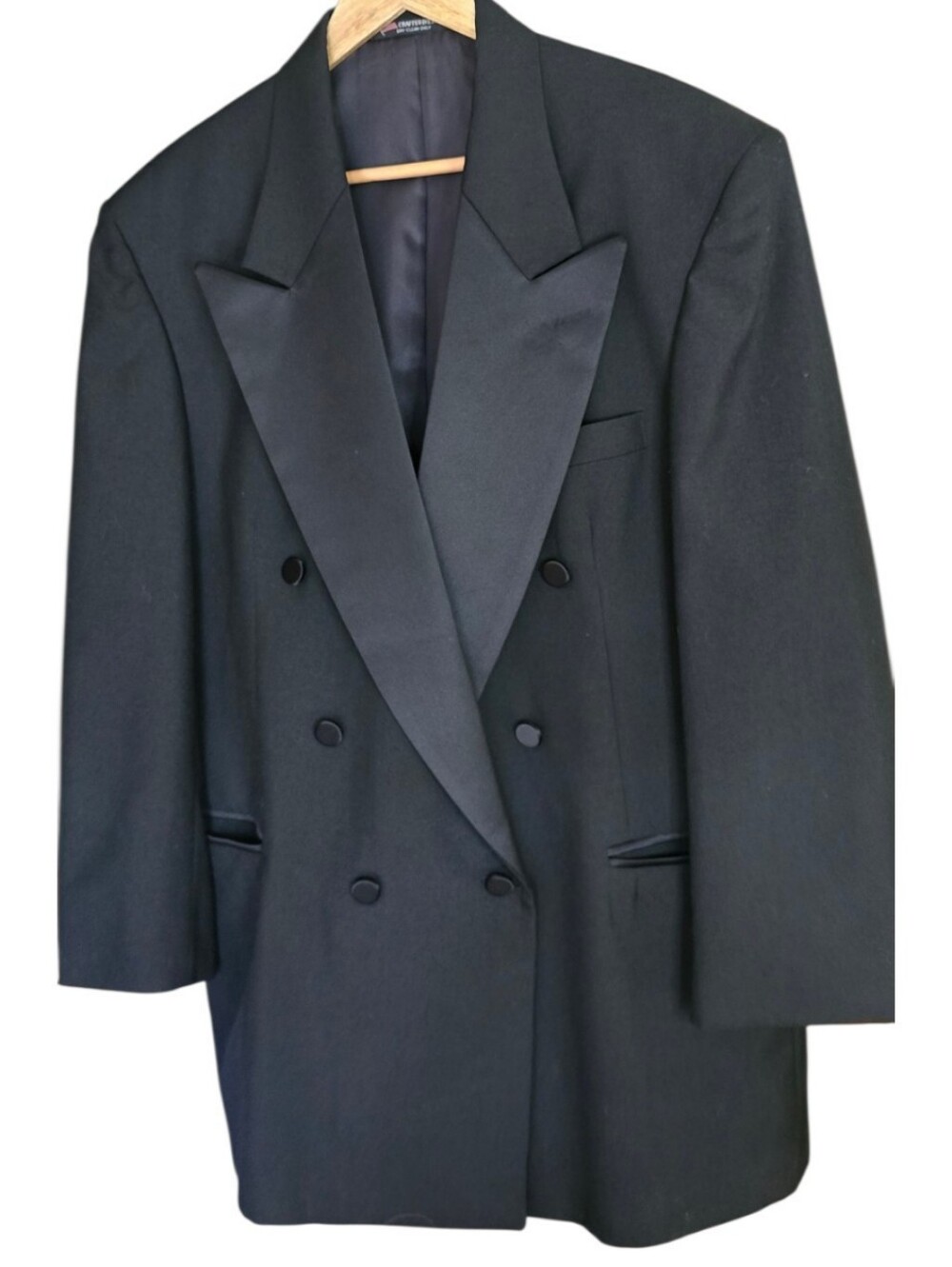Vintage Umberto Double Breasted Peak Lapel Tuxedo Dinner Jacket 42R Blazer Coat